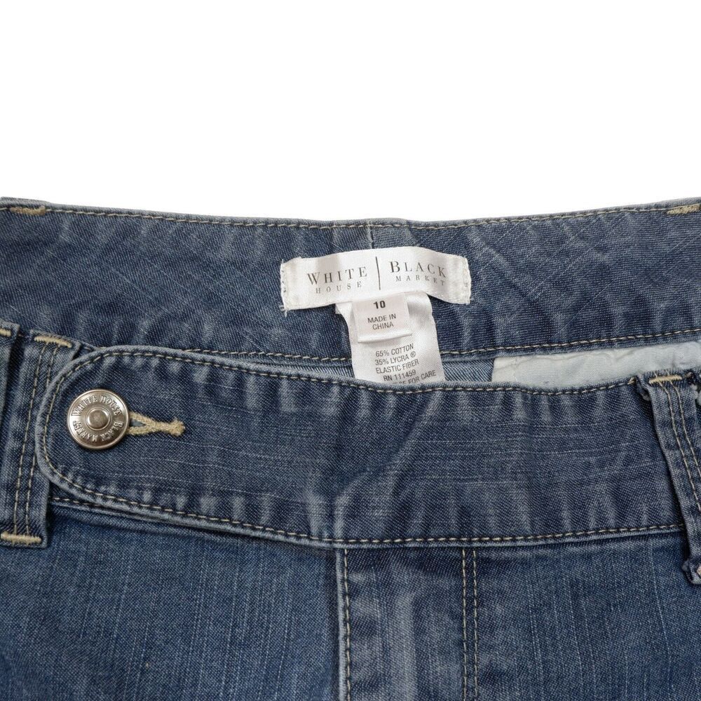 White House Black Market Crop Jeans Size 10 Womens Mid Rise Blue Stretch 31 x 22 - Picture 6 of 11